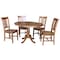 International Concepts Round 36 in Round Extension Dining Table with 4 Chairs, Distressed Oak, 36 in W, 48 in L, 29.3 in H K42-36RXT-C10-4 - alternate 1